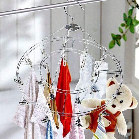 [Hot]-MÓC KẸP TRÒN INOX PHƠI ĐỒ ĐA NĂNG - SIÊU THỊ AMINA