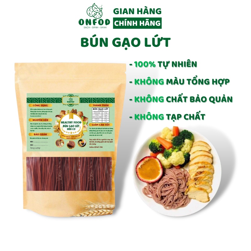 Bún Gạo Lứt Ăn Kiêng Giảm Cân Healthy ONFOD Từ Bột Hữu Cơ Nguyên Cám | BigBuy360 - bigbuy360.vn