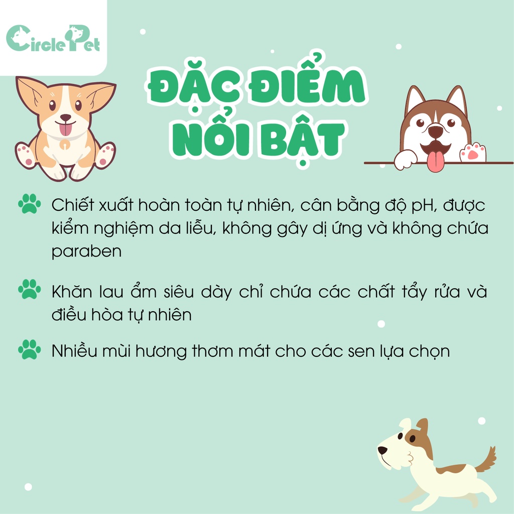 Khăn Giấy Kháng Khu.Ẩn Absorb Plus Cho Chó Mèo Trên 6 Tuần Tuổi Nhiều Mùi Hương Gói 80 Miếng.- Circle Pet