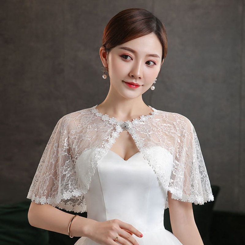 Áo Khoác Ren Ngắn Màu Trắng Đen Thanh Lịch Quyến Rũ Cho Nữ