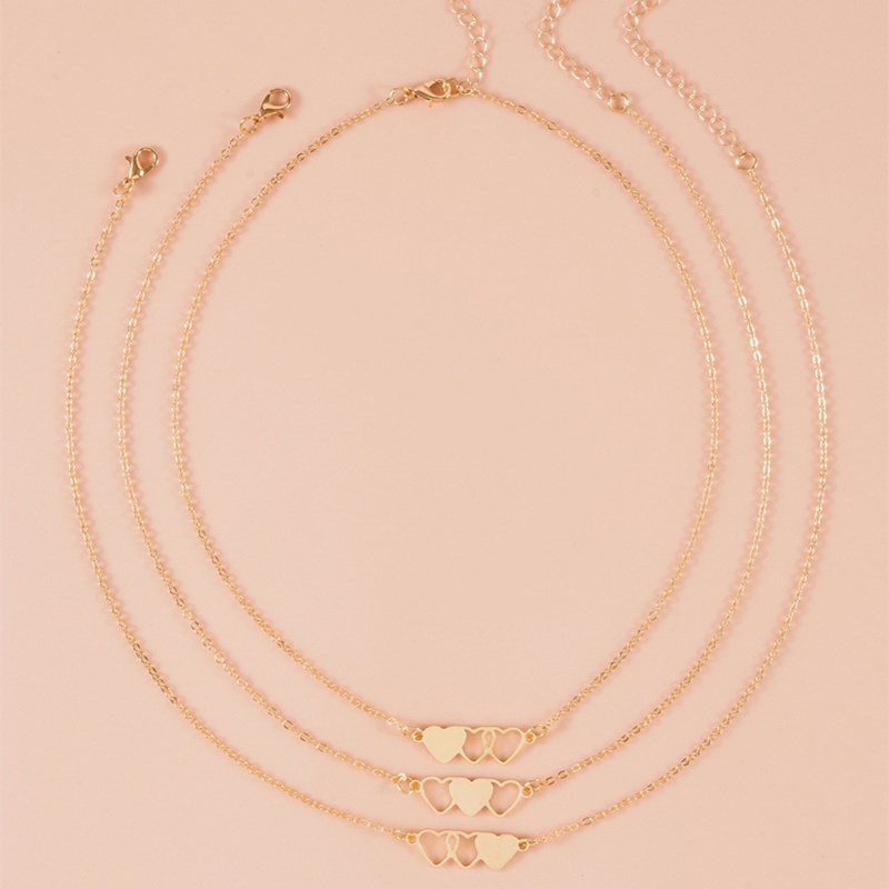 Set 3 Vòng cổ Tình Bạn Mặt Trái Tim Rỗng Khắc Chữ Best Friend Sister