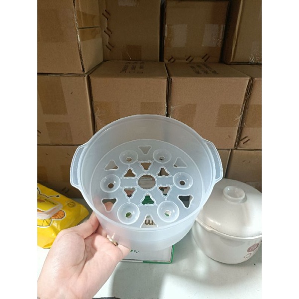 Xửng hấp bộ nồi nấu cháo chậm bear 0,8l