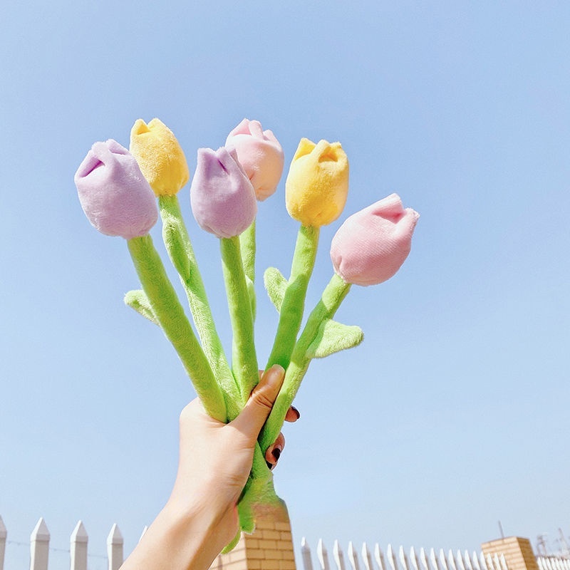 Hoa Tulip Nhồi Bông Trang Trí Bàn Làm Việc/Làm Đạo Cụ Chụp Ảnh
