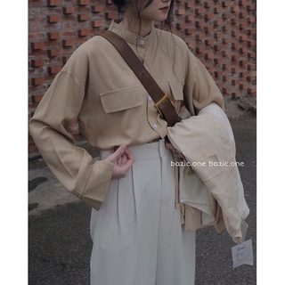 Áo sơ mi linen cổ tàu pth