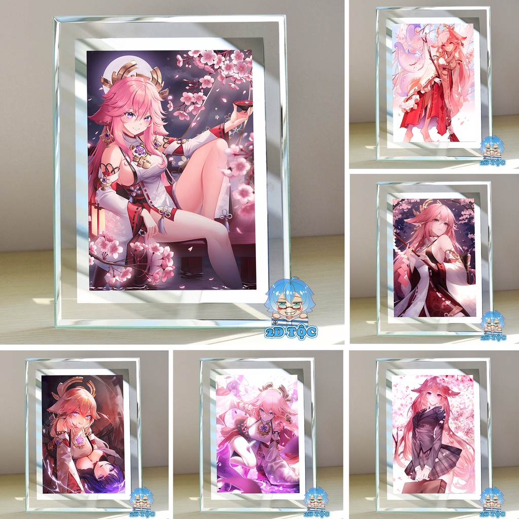 Khung kính để bàn Yae Miko (6) Game Genshin Impact  by 2D Tộc Shop