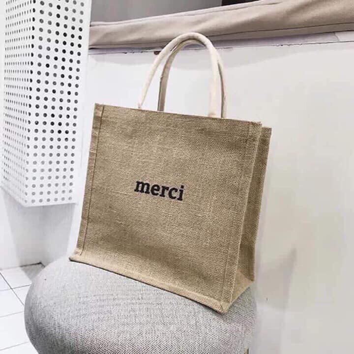 Túi Cói Merci Đi Biển Size Lớn Cho Nữ