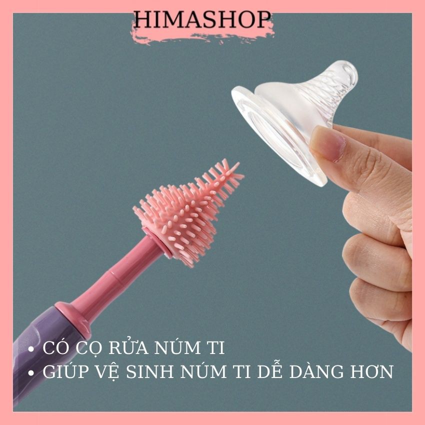 Cọ Rửa Bình Sữa Silicon HIMASHOP H004 Kháng Khuẩn Rửa Sạch Mọi Ngóc Ngách