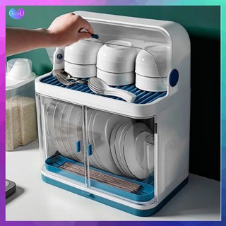 Tủ Đựng Chén Bát, Giá Úp Bát Mini 2 Tầng Siêu Xinh Chống Bụi, Chống Nước - Tủ Đựng Bát Đĩa Kháng Khuẩn Nội Địa Trung