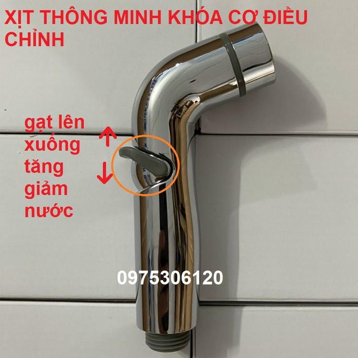 [XỊT THÔNG MINH] Xịt Vệ Sinh có khóa cơ điều chỉnh áp lực nước tăng giảm và tắt VX26 đầu xịt không dây