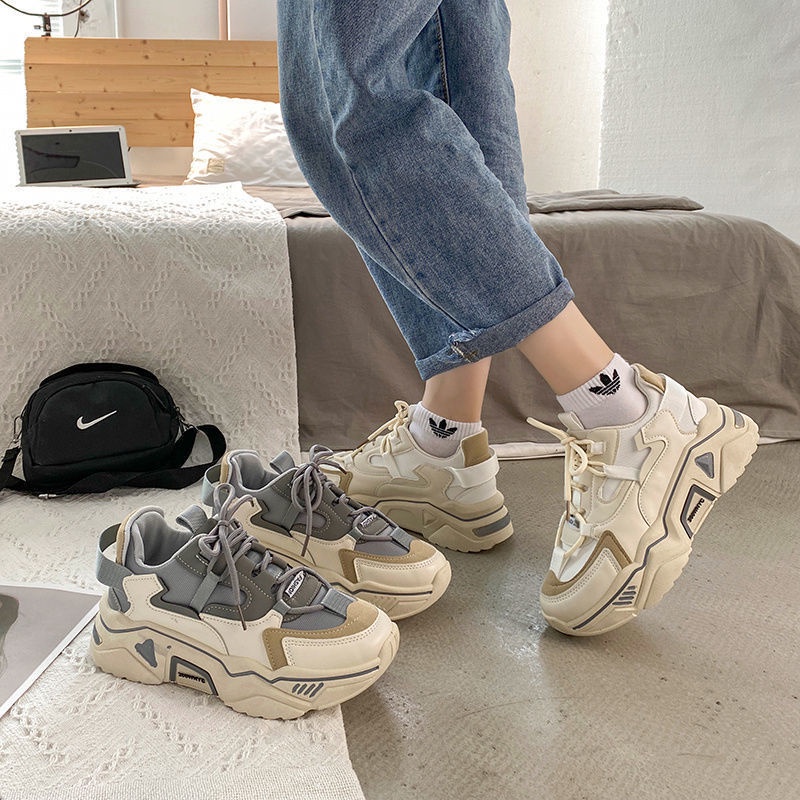 🔥Hỗ TRỢ COD🔥CHZK Giày thể thao đế cao tăng chiều cao thông thường, giày nữ，giày sneaker nữ