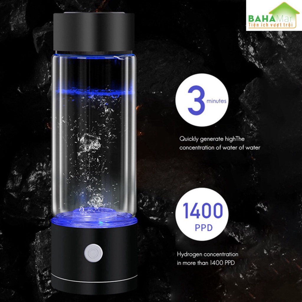 BÌNH DI ĐỘNG LỌC SẢN XUẤT HYDRO ĐIỆN PHÂN - ION KIỀM TẠO NƯỚC UỐNG   "BAHAMAR" Nước Hydro phong phú