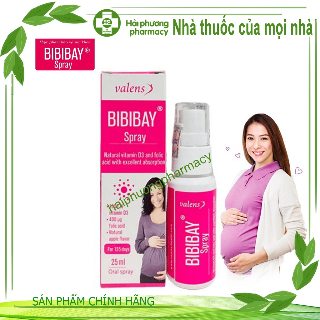 Bibibay Spray Bổ Sung Acid folic Và Vitamin D Cho Mẹ Bầu Chai Xịt 25ml