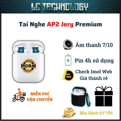 Tai Nghe Bluetooth TWS AP2 Bản Premium - Tai Nghe Không Dây Nhét Tai Bản Cao Cấp Nhất - Full Chức Năng