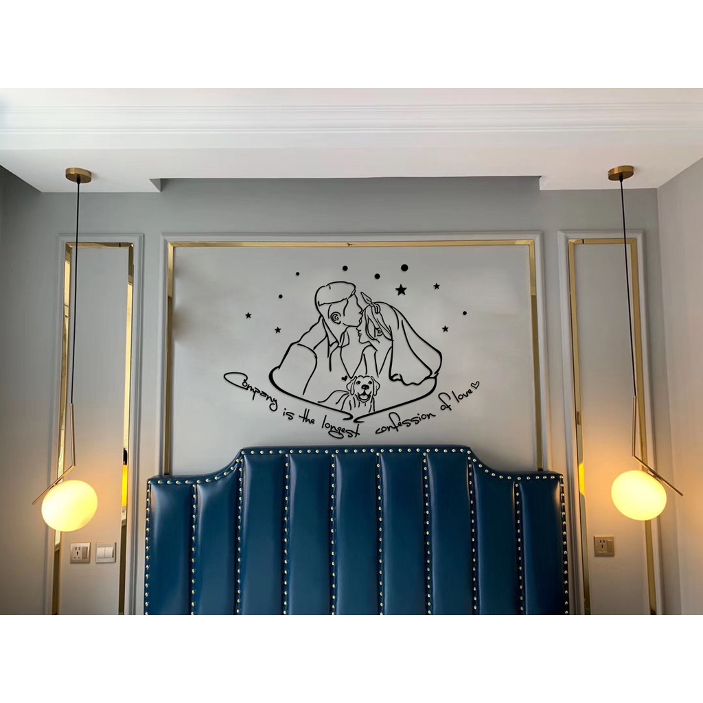 Tranh mica dán tường Cô Dâu Chú Rể trang trí phòng cưới, phòng ngủ, tiệm áo cưới Nhiều Size - EPeBen