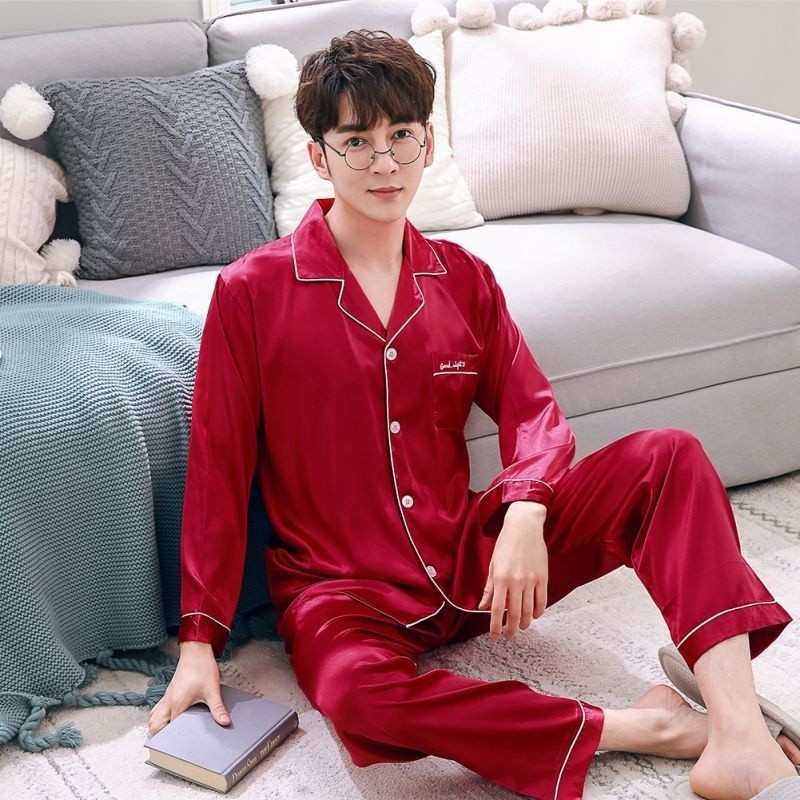 Đồ ngủ lụa bóng dài tay thời trang cho cặp đôi | BigBuy360 - bigbuy360.vn