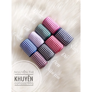 Ruy băng vải kẻ 38mm