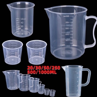 Cốc nhựa trong suốt đo lường dung tích 20ml / 30ml /50ml /250ml /500ml/1000ml