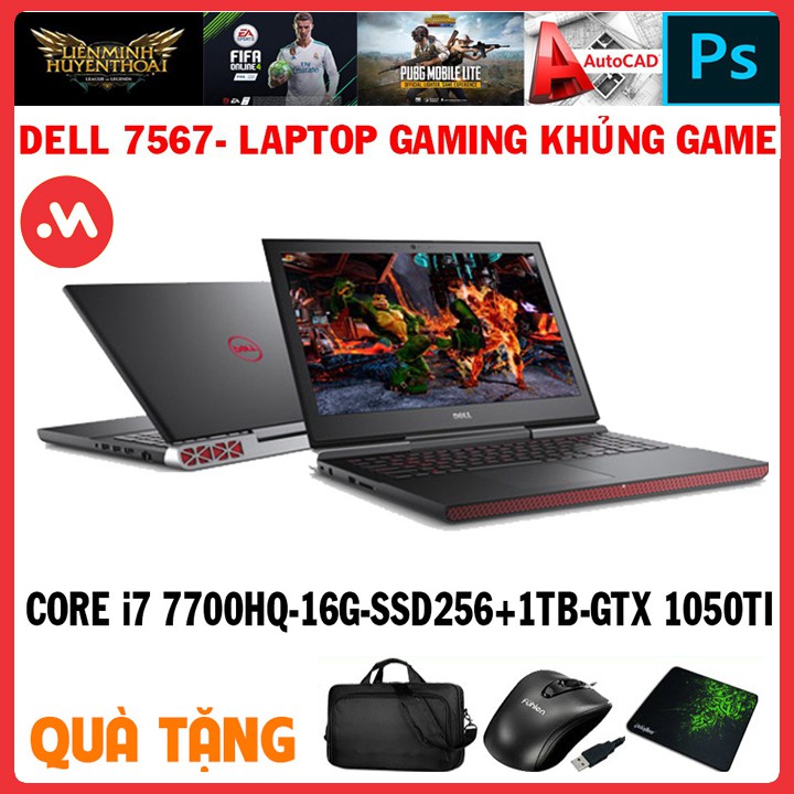 Khủng game Dell 7567 core i7 7700hq,vga gtx 1050ti 4g,laptop cũ chơi game cơ bản - Hàng nhập khẩu USA