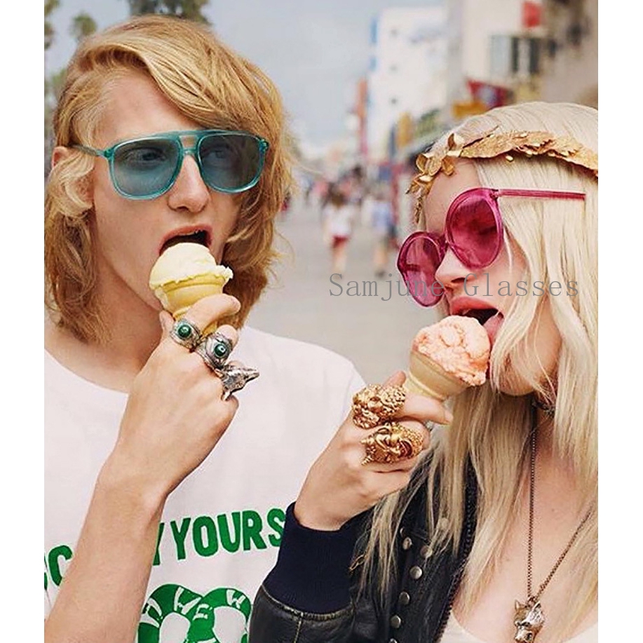 Kính Mát Samjune 5181 Gọng Vuông Cỡ Lớn Màu Kẹo Thời Trang Cổ Điển Cho Nam Nữ