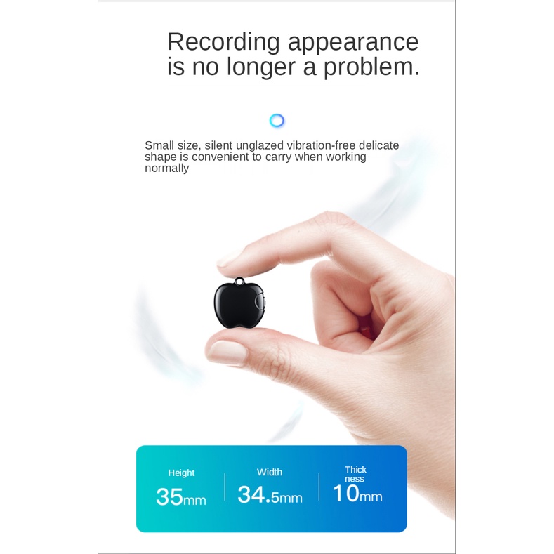 Vòng cổ Mặt Hình Máy Ghi Âm Mini HD Giảm Tiếng Ồn MP3 Playe