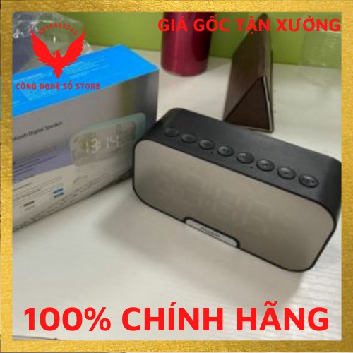 Loa Bluetooth G10 tích hợp đồng hồ, đài FM, Đồng hồ báo thức, nhiệt độ, màn hình gương đèn LED.