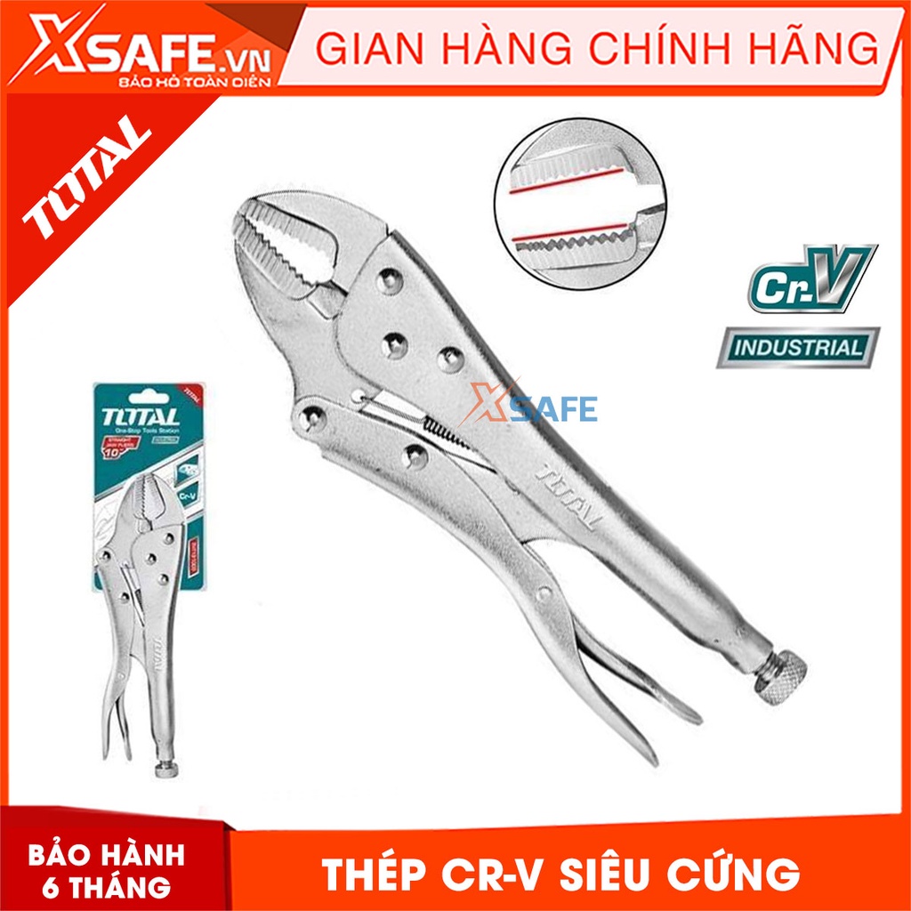 Kìm bấm khoá chết TOTAL THT191002 10&quot; kềm bấm khóa thép Cr-V siêu cứng chống rỉ sét cong vênh trong quá trình sử dụng