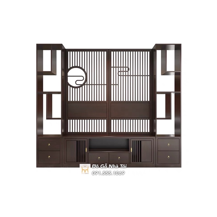 Tủ - kệ tivi kết hợp vách ngăn 2m x 2m2 - TR624 (2.200k/m2)