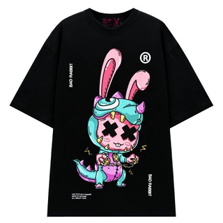 Áo thun in hình bad rabbit dino đen 100% cotton - chính hãng