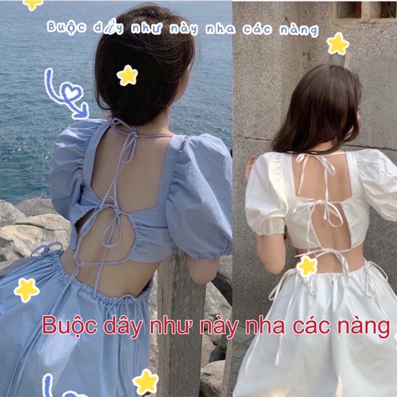 [QUÀ TẶNG 1 DÂY BUỘC TÓC] VÁY Hở Lưng Sexy Body Công Chúa 🦋 Đầm Nữ Đẹp Xanh Trắng Đen Hotrend 🦋 | BigBuy360 - bigbuy360.vn