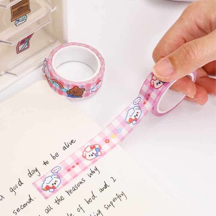 Cuộn Băng Keo Họa Tiết Hoạt Hình Nhiều Màu Dễ Thương 1.5cm*5m