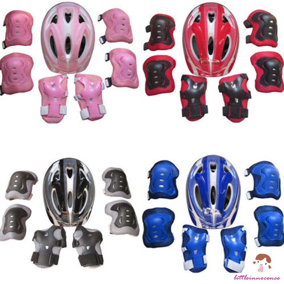 Set mũ bảo hiểm kèm đệm bảo vệ tay và đầu gối chuyên dùng khi đi xe đạp / chơi thể thao cho bé