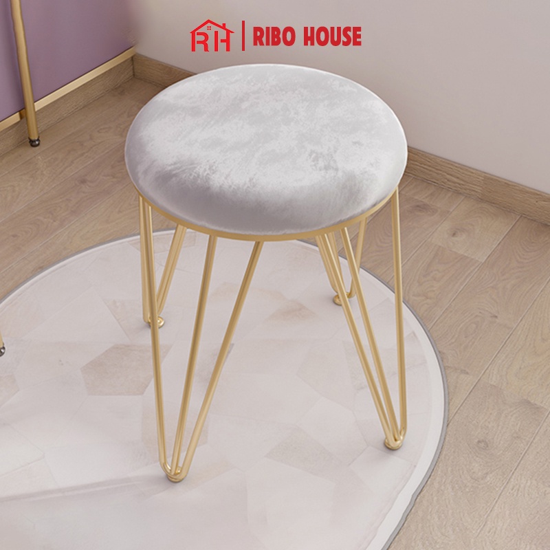 Ghế đôn RIBO HOUSE bàn trang điểm kiểu dáng hình chân nhện ghế decor phòng ngủ sapa tiệm nails RIBO182