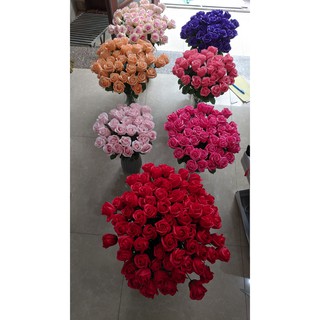 [SIÊU ĐẸP] Hoa hồng sáp đủ cành lá (1 cành) MUA 10 TẶNG 1