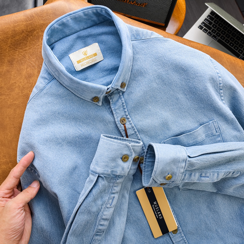 Áo sơmi Denim Musland chất denim shop bán làm bao khách hàng mê mẫn ❤️ ❤️ SMML1i ❤️