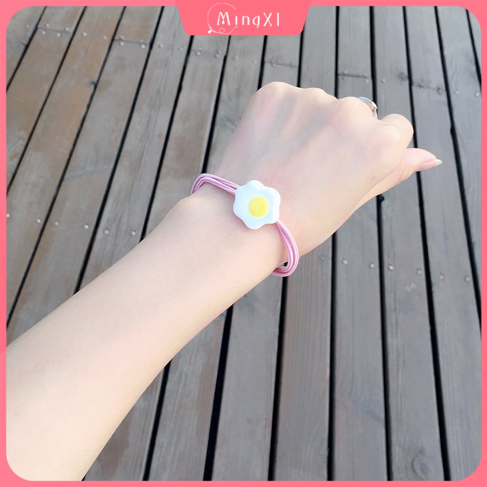 Dây buộc tóc cao su co giãn hình quả trứng kiểu Hàn Quốc xinh xắn trẻ trung dành cho nữ