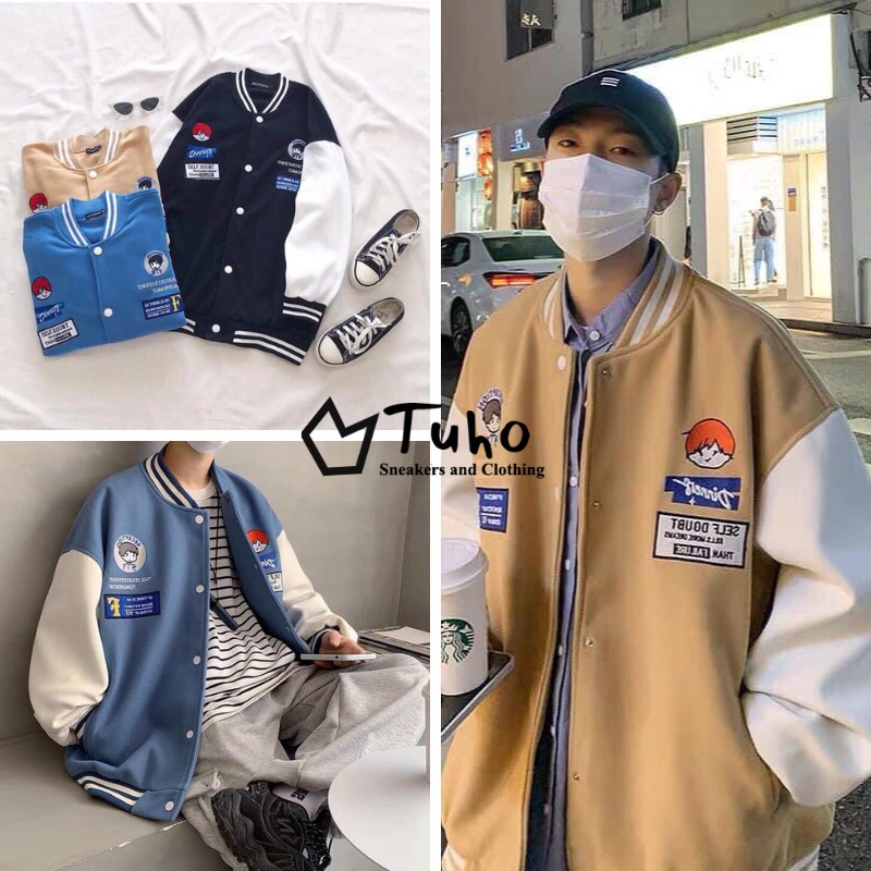 Áo khoác bomber DINER nam nữ form rộng Unisex, Áo nỉ Cardigan trần bông 2 lớp cao cấp