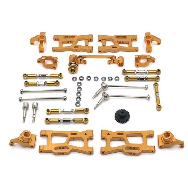 Bộ Phụ Kiện Kim Loại Nâng Cấp Toàn Bộ Cho Xe Điều Khiển WLtoys 1: 14 144001 1:12 124019 124018 Phụ Kiện Cánh Tay Lái Hình Xương Chó Cho Xe Hơi Điều Khiển Từ Xa