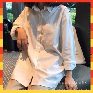 Áo sơ mi 🍎áo sơ mi nữ 1 túi 🍎form dáng rộng-mặc thoải mái,cực đẹp-cực xinh cho các nàng hơi thừa cân mã asm01
