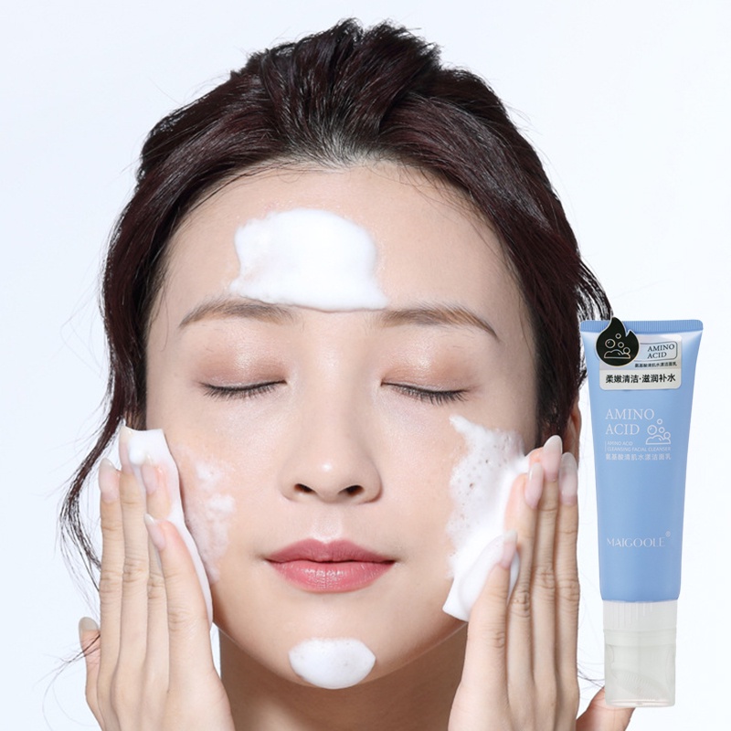 [Hàng mới về] Sữa rửa mặt amino acid dưỡng ẩm kiềm dầu thu nhỏ lỗ chân lông loại bỏ mụn đầu đen