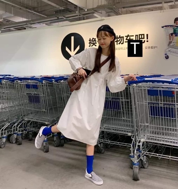Váy babydoll dài tay chun DTR0919 | BigBuy360 - bigbuy360.vn