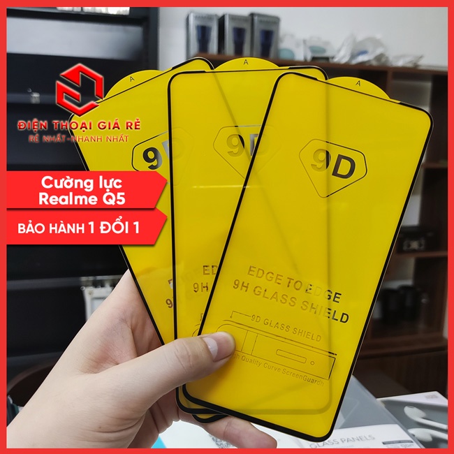 Kính cường lực Realme Q5, Q5 Pro - Trong suốt, Full màn đen, GOR [Điện thoại Giá Rẻ Hà Nội]