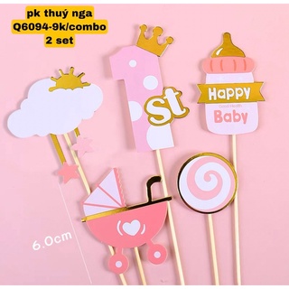 Combo 2 Set Cắm Số 1 Giấy Nôi Bình Sữa