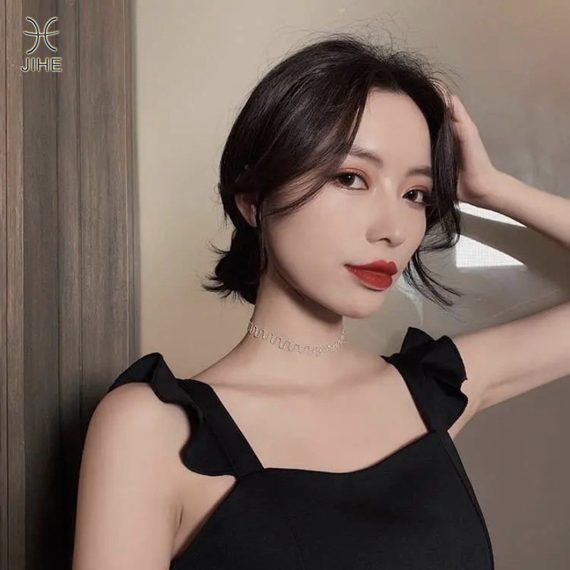 Vòng Cổ Choker Dây Xích Màu Trắng Đơn Giản Thời Trang Cho Nữ
