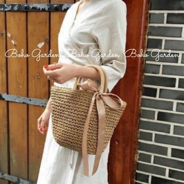 Túi Cói Nơ Sợi Đan Cao Cấp/ Hàng Có Sẵn | BigBuy360 - bigbuy360.vn