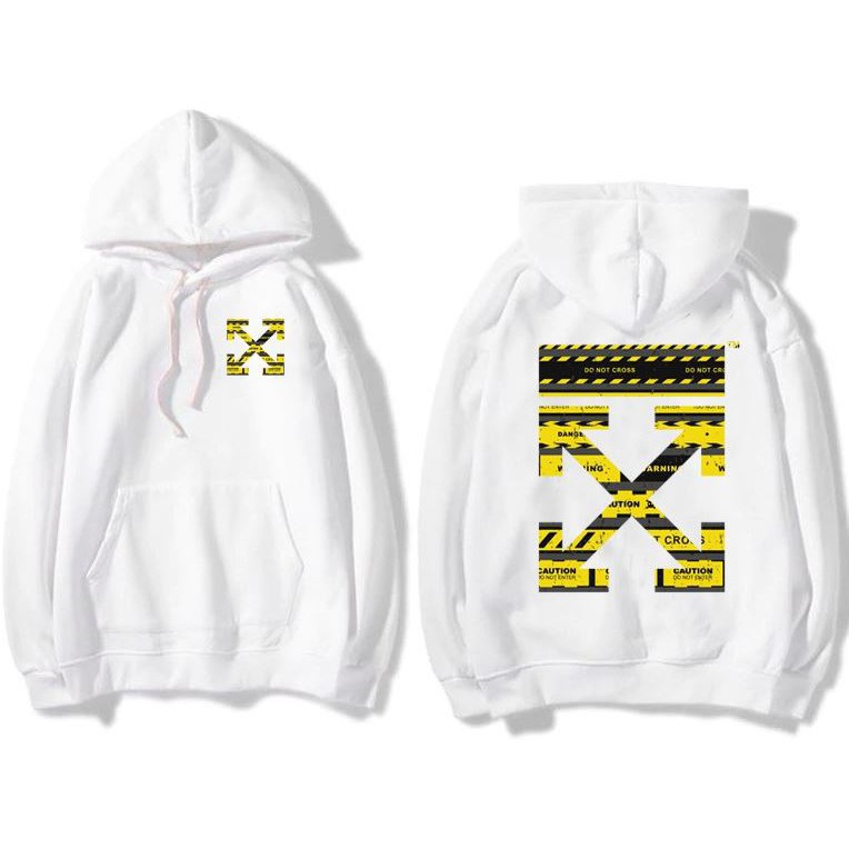 áo hoodie sweater nỉ off white caution unisex form rộng freeship toàn quốc MS04 M83 | BigBuy360 - bigbuy360.vn