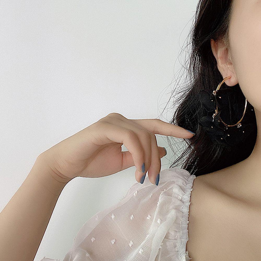 Bông Tai Dạng Vòng Đính Hạt Tròn Phong Cách Vintage Ngọt Ngào Cho Nữ