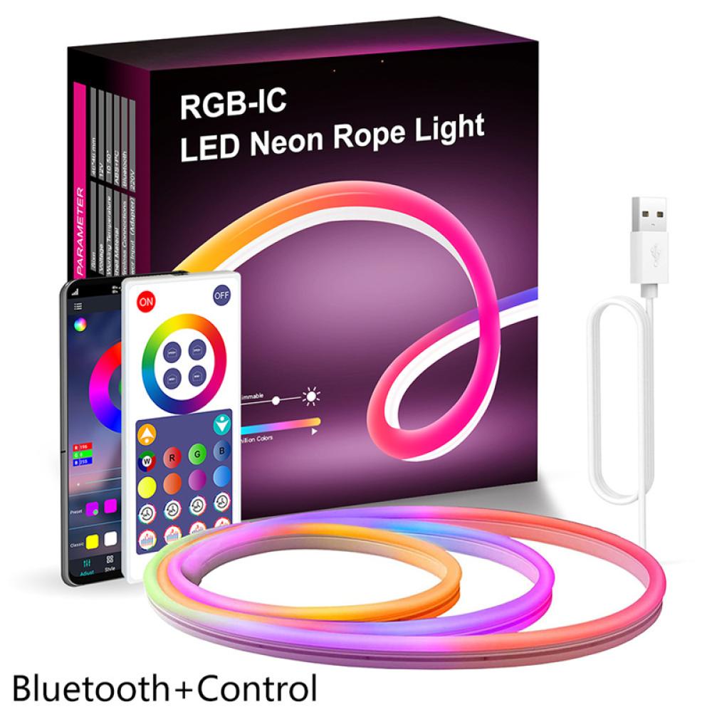 Dây Đèn LED Màu Neon 3m USB 5V RGB Linh Hoạt Điều Khiển Từ Xa G7S7 Cho Giáng Sinh Halloween