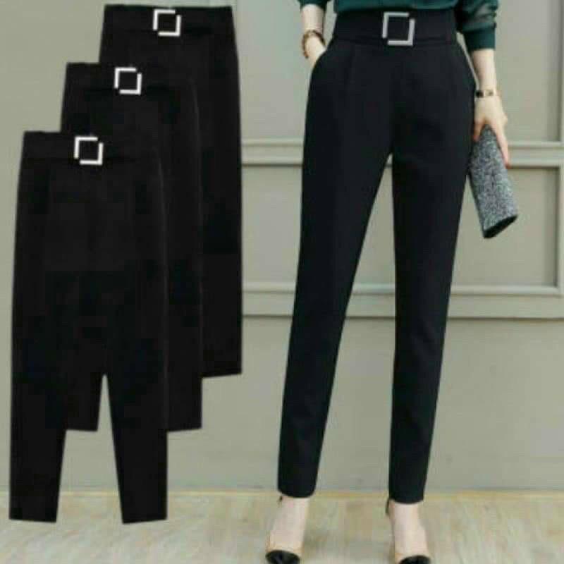 Quần tây nữ quần baggy đai vuông siêu hót _mã mới 236