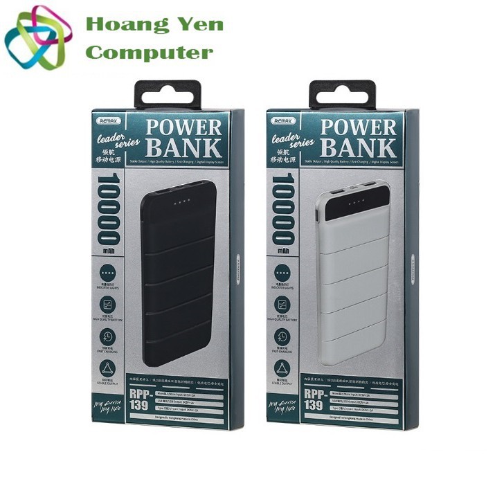 Sạc Dự Phòng Remax RPP-139 10000mAh Lõi Polymer 2 Cổng Sạc Vào, 2 Cổng Sạc Ra - BH 1 Năm - chuyensiphukien1