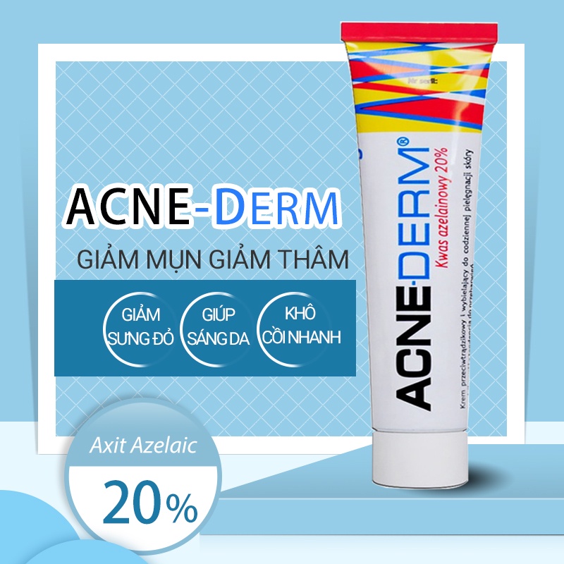 Kem Giảm Mụn Làm Trắng Da Acne Derm 20% Axit Azelaic 20g